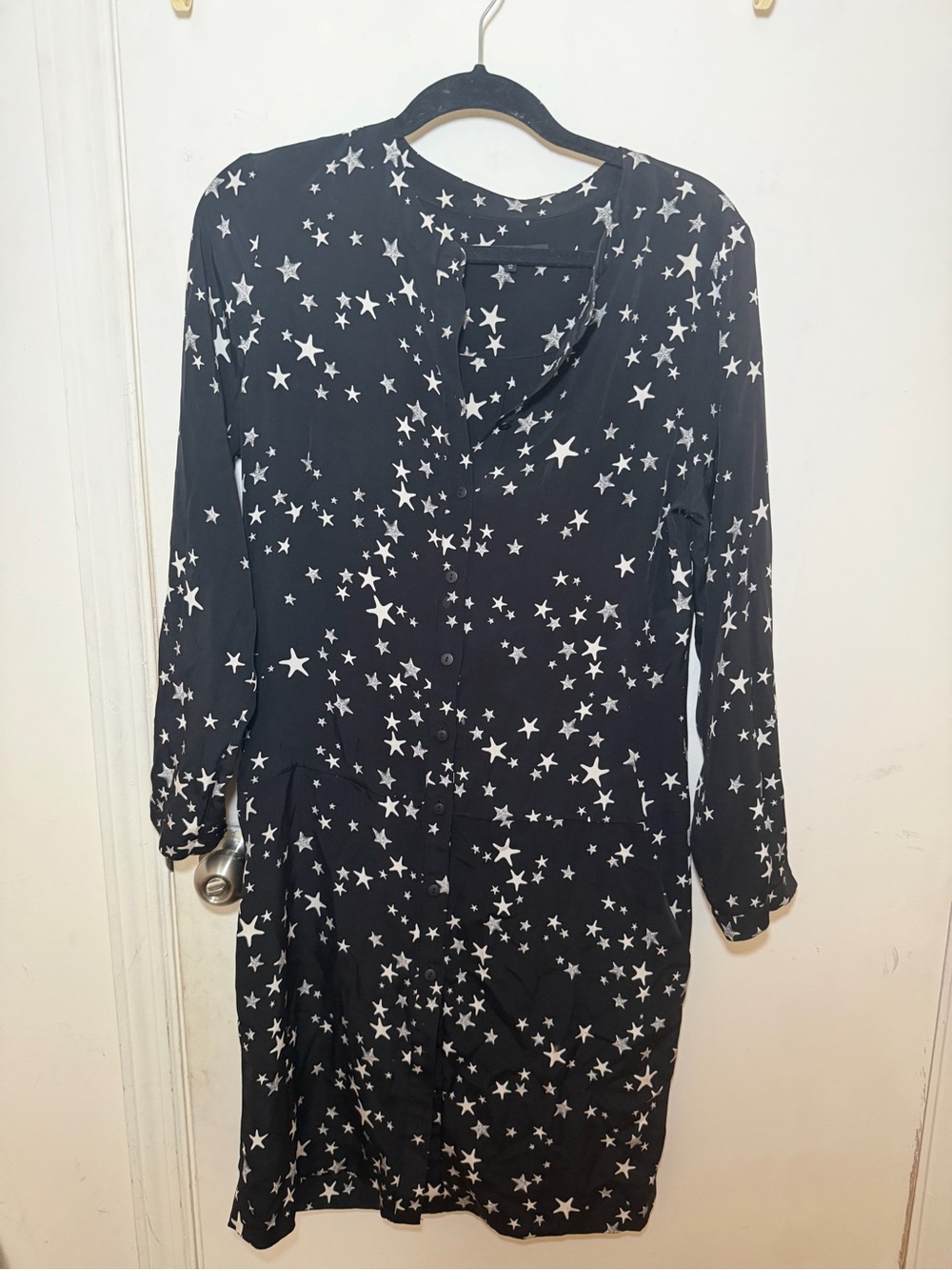 Tibi Black Silk Star Dress - Picture 2 of 6